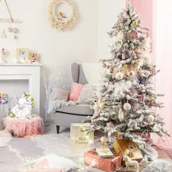 Lot de 30 boules de Noël assorties Alpine Blanc irisé