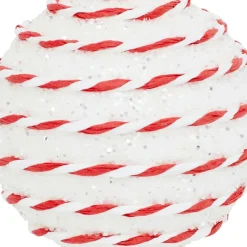Lot de 22 boules de Noël assorties Rayé Fantaisie Rouge et Blanc