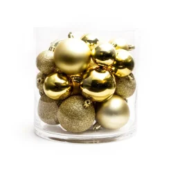 Lot de 30 boules de Noël assorties New Alpine Or