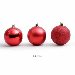 Lot de 30 boules de Noël (D80 mm) New Alpine Rouge