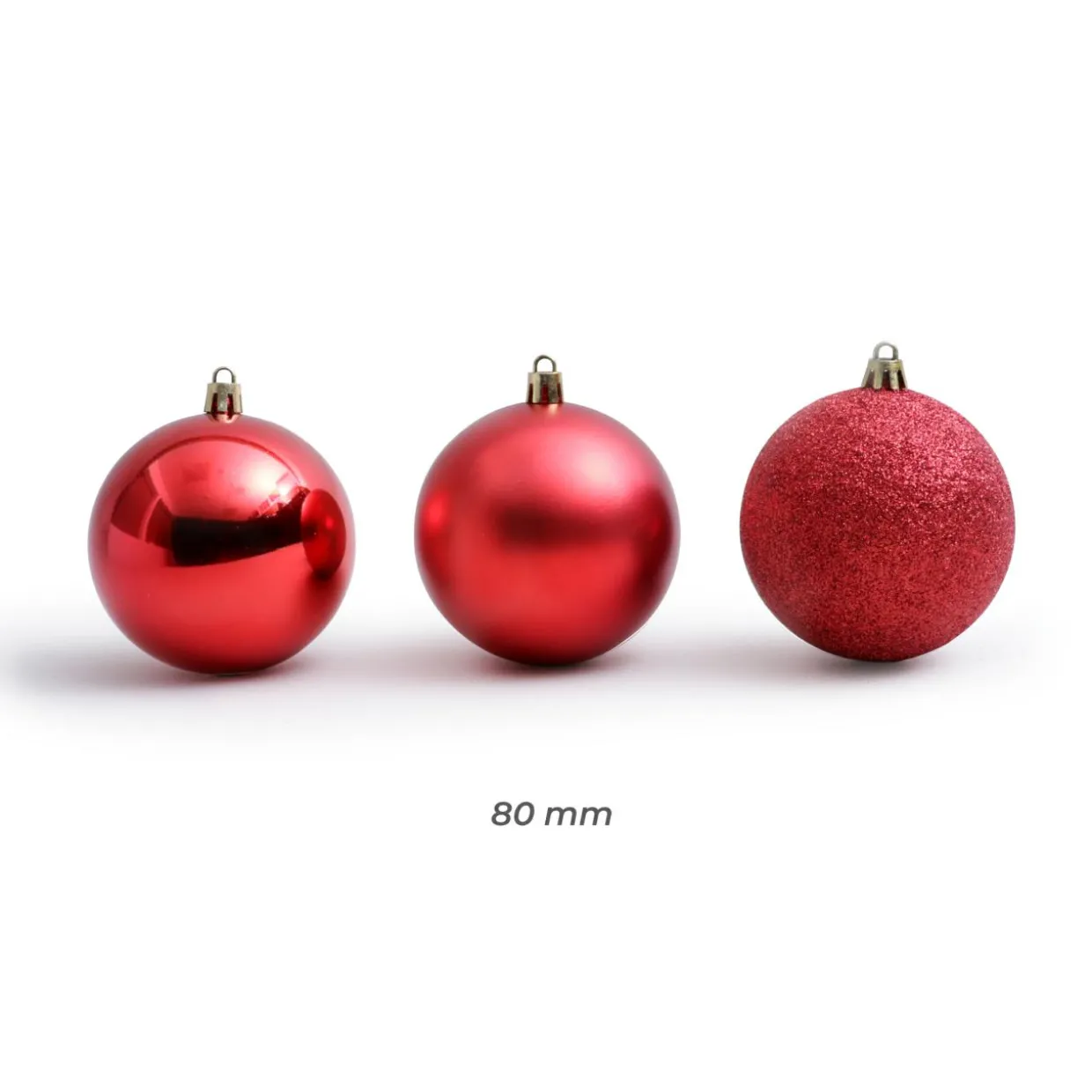 Lot de 30 boules de Noël (D80 mm) New Alpine Rouge
