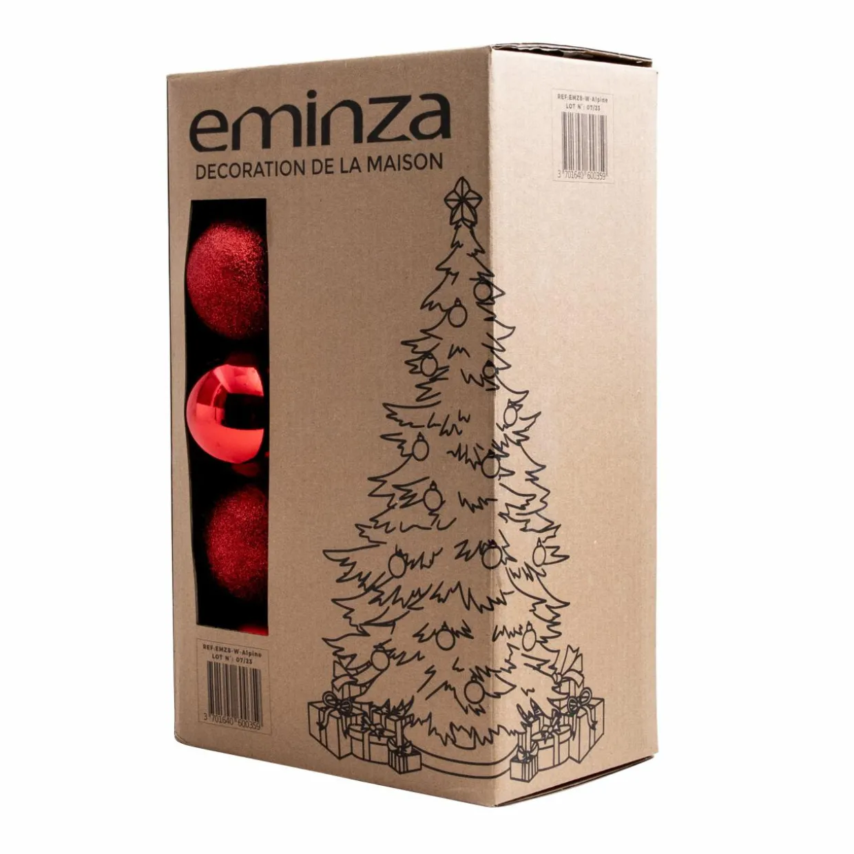 Lot de 30 boules de Noël (D80 mm) New Alpine Rouge