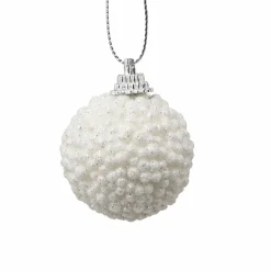 Lot de 10 boules de Noël (D40 mm) Petit Bill Blanc