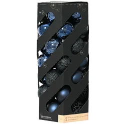 Lot de 35 boules de Noël (D60 mm) Aravis mix Bleu nuit