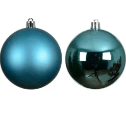 Lot de 6 boules de Noël (D80 mm) Aravis Bleu pétillant