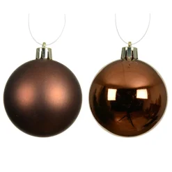 Lot de 6 boules de Noël (D80 mm) Aravis Brun café