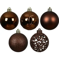 Lot de 35 boules de Noël (D60 mm) Aravis Brun café