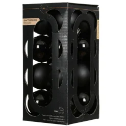 Lot de 16 boules de Noël (D40 mm) Aravis Noir