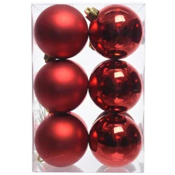 Lot de 12 boules de Noël (D60 mm) Aravis Rouge