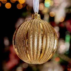 Lot de 6 boules de Noël (D80 mm) Glitter Or