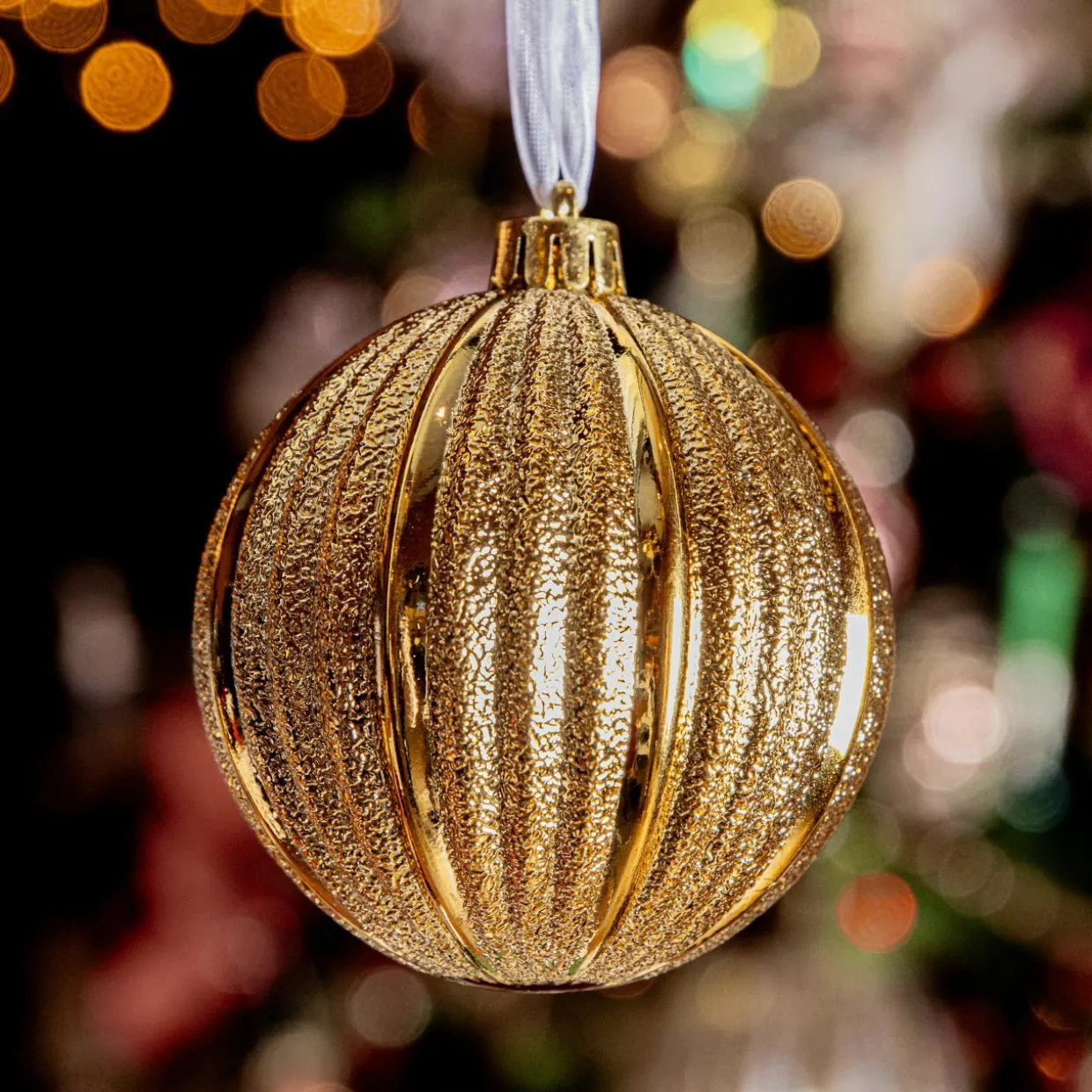 Lot de 6 boules de Noël (D80 mm) Glitter Or