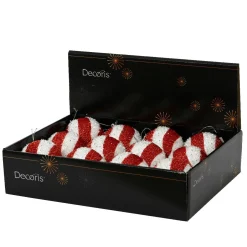 Lot de 12 boules de Noël (D100 mm) Spiralis Rouge