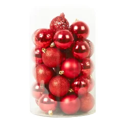 Lot de 35 boules de Noël (D60 mm) Aravis mix Rouge