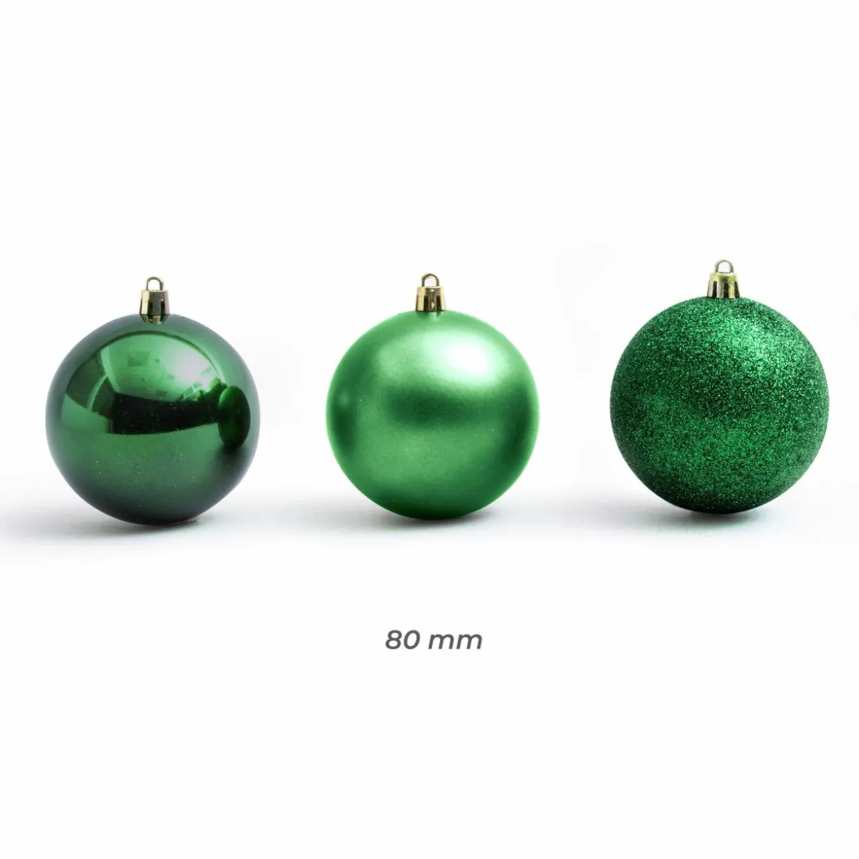Lot de 30 boules de Noël (D80 mm) New Alpine Vert sapin