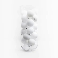 Lot de 30 boules de Noël (D80 mm) New Alpine Blanc