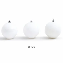 Lot de 30 boules de Noël (D80 mm) New Alpine Blanc