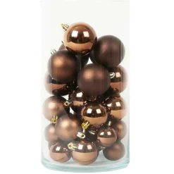 Lot de 30 boules de Noël (D60 mm) Aravis Brun café