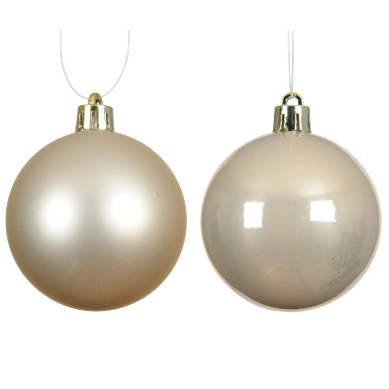 Lot de 4 boules de Noël (D100 mm) Aravis Perle