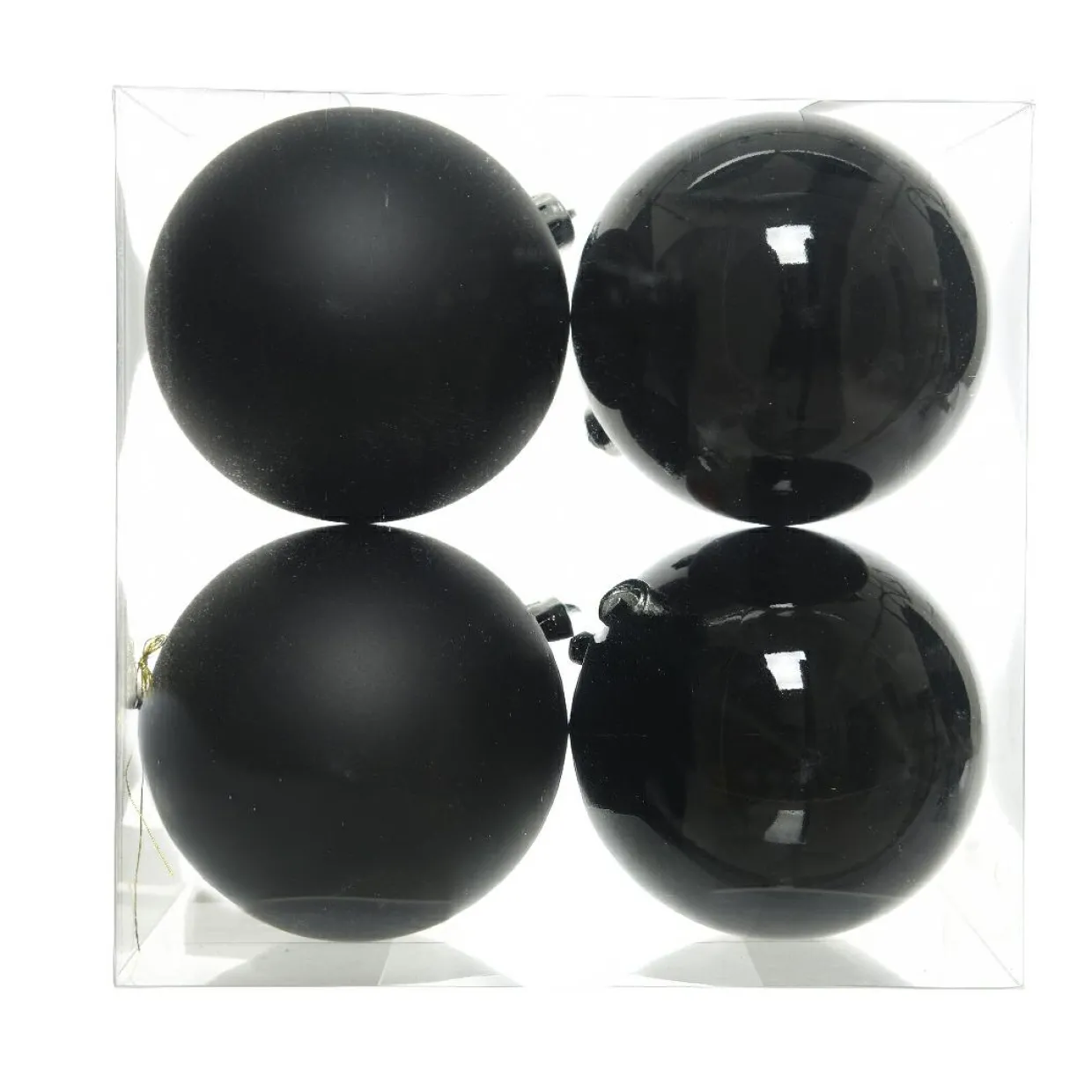 Lot de 4 boules de Noël (D100 mm) Aravis Noir