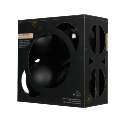 Lot de 4 boules de Noël (D100 mm) Aravis Noir