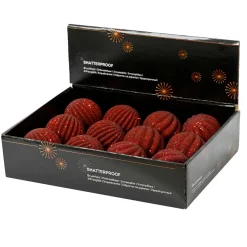 Lot de 12 boules de Noël (D80 mm) Reflet d'or Bordeaux