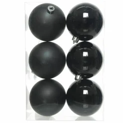 Lot de 6 boules de Noël (D80 mm) Alpine Noir