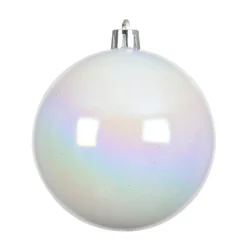 Lot de 4 boules de Noël (D100 mm) Aravis Blanc irisé