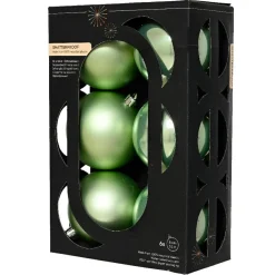 Lot de 6 boules de Noël (D80 mm) Aravis Vert thé matcha