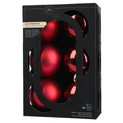 Lot de 6 boules de Noël (D80 mm) Aravis Bordeaux