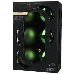 Lot de 6 boules de Noël (D80 mm) Aravis Vert sapin