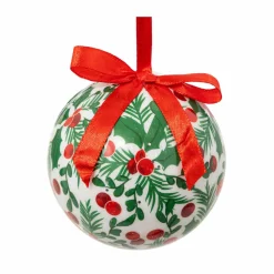 Lot de 12 boules de Noël (D75 mm) Houx Vert