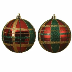 Lot de 12 boules de Noël (D80 mm) kity Rouge