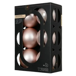 Lot de 6 boules de Noël (D80 mm) Aravis Rose poudré