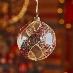 Lot de 12 boules de Noël (D80 mm) Festive Multicolore