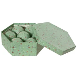 Lot de 7 boules de Noël (D80 mm) Houx vert et rouge