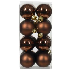 Lot de 16 boules de Noël (D40 mm) Aravis Brun café
