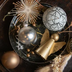 Lot de 3 boules de Noël (D80 mm) en verre Vril Blanc