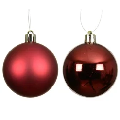 Lot de 12 boules de Noël (D60 mm) Aravis Bordeaux