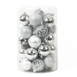 Lot de 35 boules de Noël (D60 mm) Aravis Argent