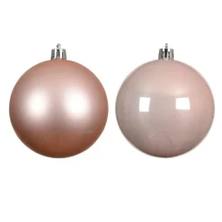 Lot de 4 boules de Noël (D100 mm) Aravis Rose poudré