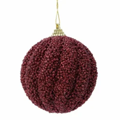 Lot de 12 boules de Noël (D80 mm) Etincelle Bordeaux