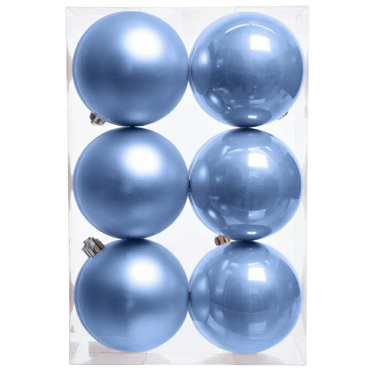 Lot de 12 boules de Noël (D60 mm) Aravis Bleu ciel