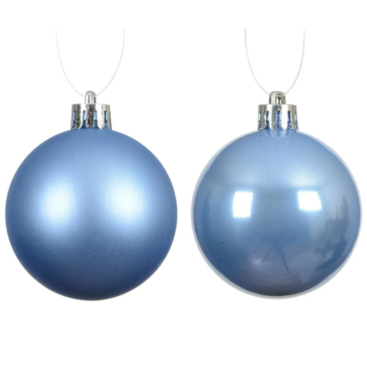 Lot de 12 boules de Noël (D60 mm) Aravis Bleu ciel