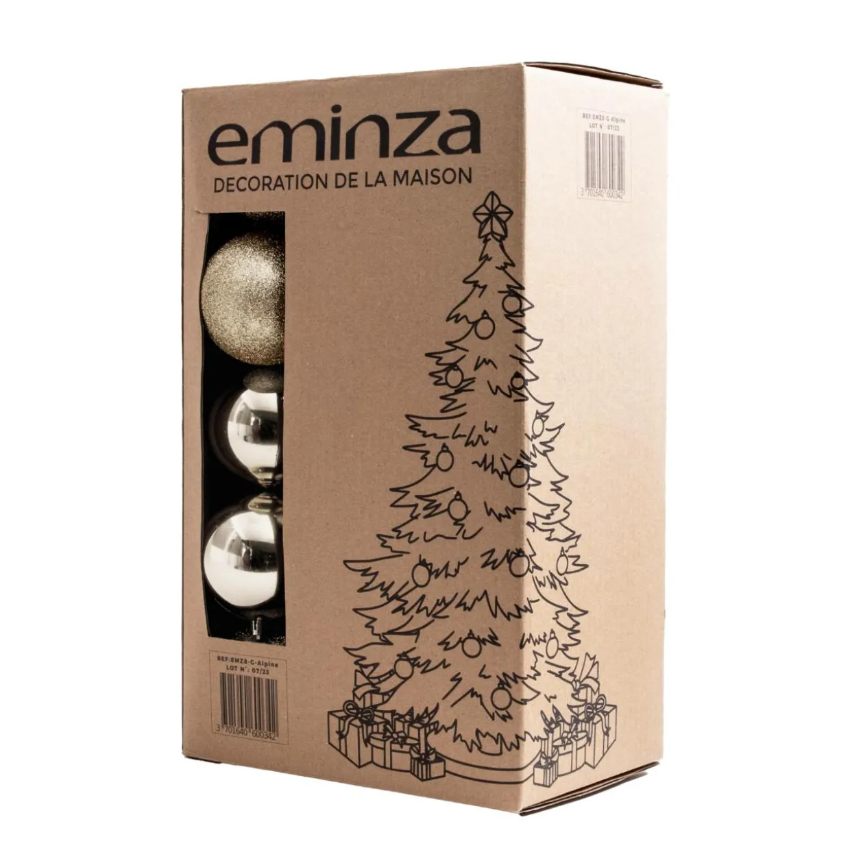 Lot de 30 boules de Noël (D80 mm) New Alpine Perle