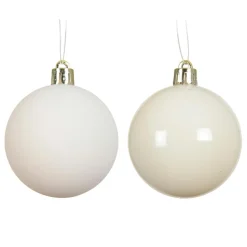 Lot de 12 boules de Noël (D60 mm) Aravis Blanc laine