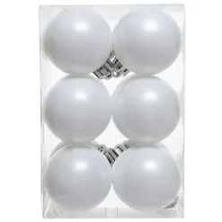 Lot de 12 boules de Noël (D60 mm) Aravis Blanc
