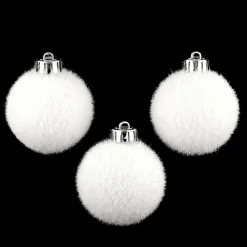 Lot de 3 boules de Noël (D60 mm) Bouba Blanc