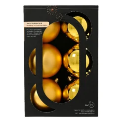 Lot de 6 boules de Noël (D80 mm) Aravis Or