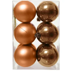 Lot de 12 boules de Noël (D60 mm) Aravis Cognac