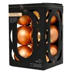 Lot de 12 boules de Noël (D60 mm) Aravis Cognac